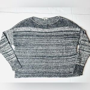 Madewell‎ Women's Threadmix Boatneck Wool Mohair Yak Stripe Sweater Gray Small
